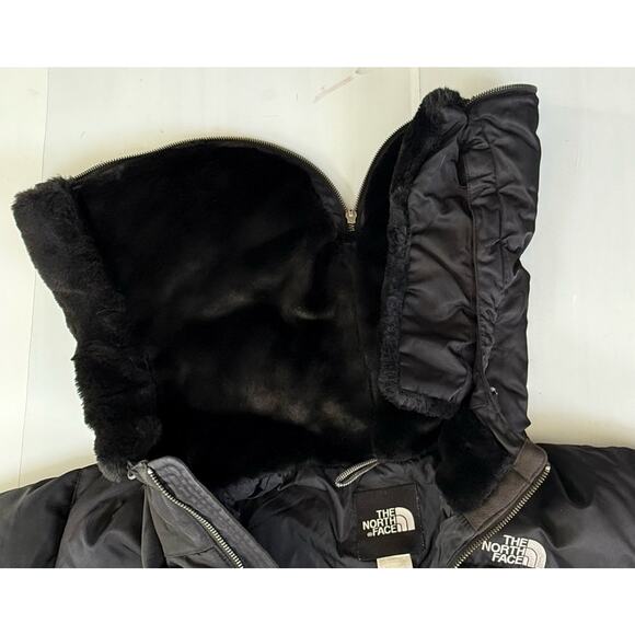 THE NORTH FACE Faux Fur Lined Hood Collar 550 Down Jacket Ski Coat Sz Med - Picture 5 of 8
